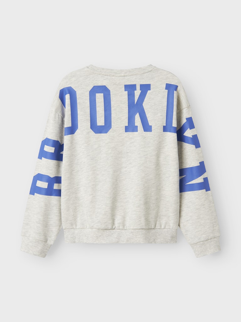 Grå sweatshirt tröja till tjej. Ekologisk Brooklyn tröja med blått backprint till flicka.
NKFNEVEA RLX SWEAT BRU
13246327