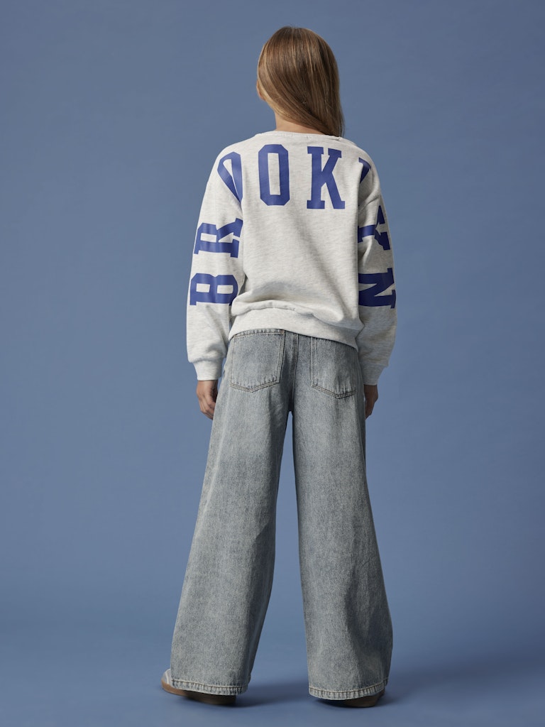 Grå sweatshirt tröja till tjej. Ekologisk Brooklyn tröja med blått backprint till flicka.
NKFNEVEA RLX SWEAT BRU
13246327