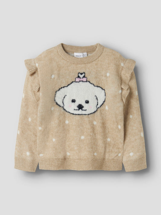 Beige hundtröja, stickad tröja med volanger till flicka. Barnkläder från Name it.
NMFNEDE LS KNIT
13246529
