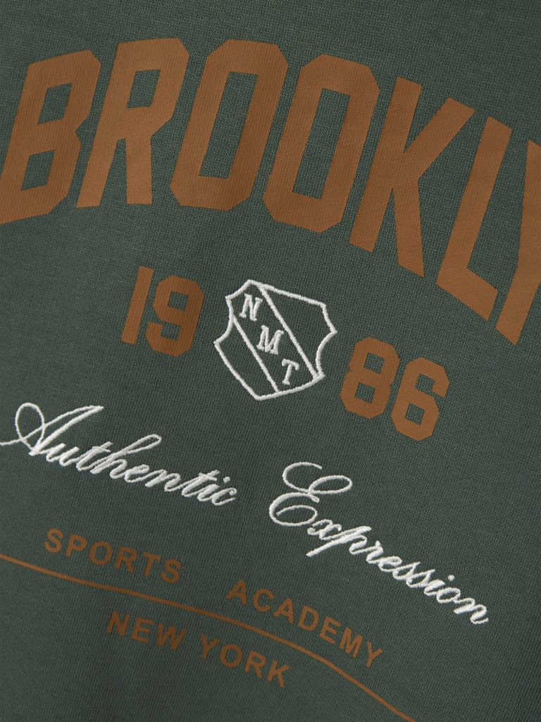 Grön Brooklyn hoodie till kille. Luvtröja i sweat ekologisk bomull till pojke. 
NKMNEWI LS NREG SWEAT WH BRU
13246699