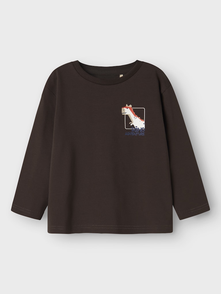 Brun långärmad t-shirt med backprint. Dinosaurie tröja till pojke i ekologisk bomull. 
NMMNATHAN LS NREG TOP BOX
13246593