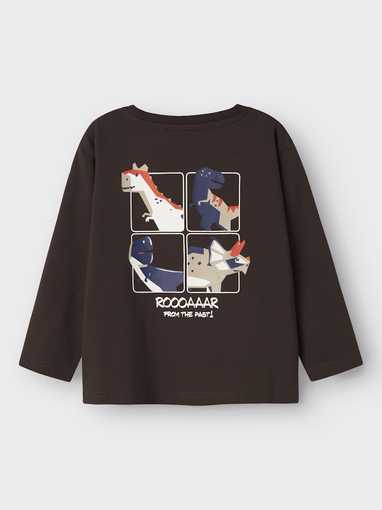 Brun långärmad t-shirt med backprint. Dinosaurie tröja till pojke i ekologisk bomull. 
NMMNATHAN LS NREG TOP BOX
13246593