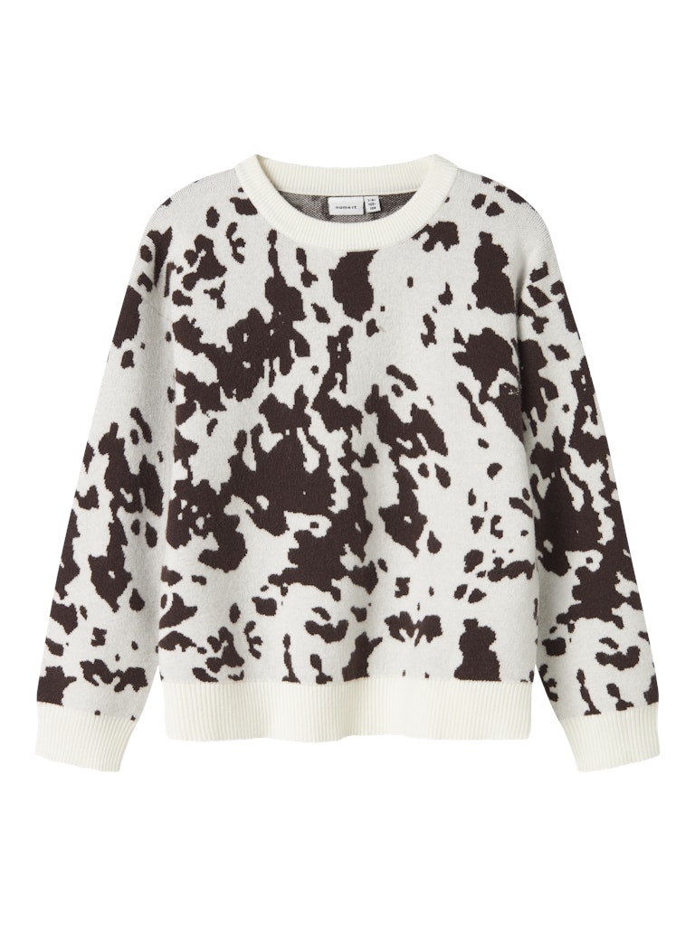 Vit stickad tröja med ko mönster i brun till flicka. Tjock tröja till tjej i mjuk skön kvalitet från Name it.
NKFORKIDE LS KNIT
13247669