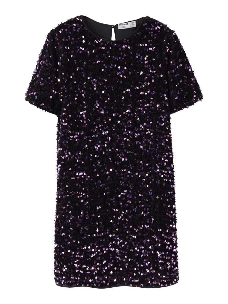 Glittrig paljett tunika, kort klänning med kort ärm till flicka. Vacker lila, rosa och svart klänning i mjuk skön kvalitet.
NKFRUNICA SS TUNIC
13209416