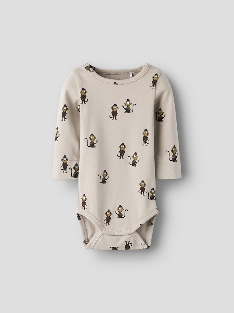 Beige apor body till bebis pojke och flicka. Söt unisex neutral babybody i ekologisk bomull från Name it.
NBMNILSSON LS XSL BODY
13254266