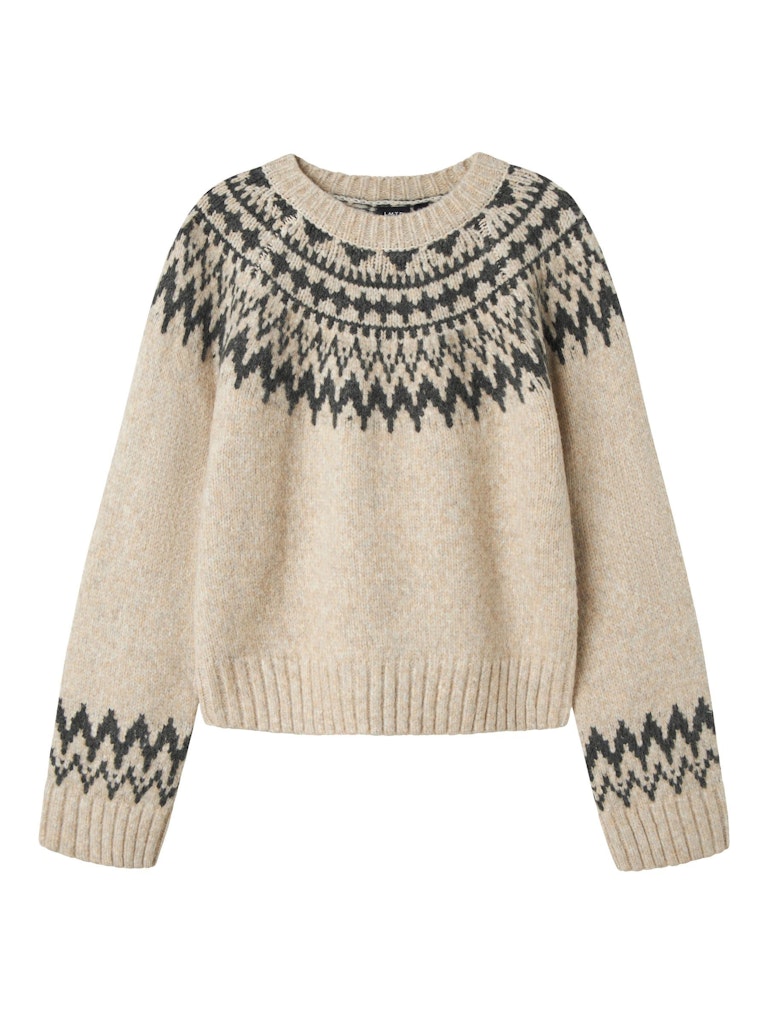 Beige stickad tröja med gröna mönster detaljer. Tjocktröja till tjej, ungdom från LMTD.
NLFNEENLA LS SHORT KNIT
13247773