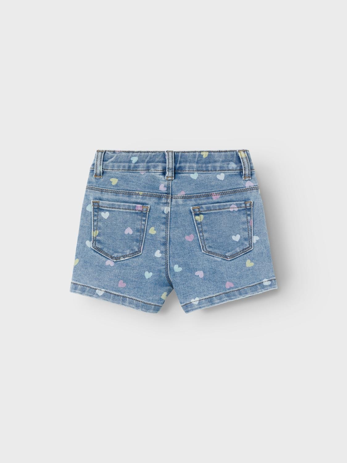 Jeansshorts - shorts denim med hjärtan