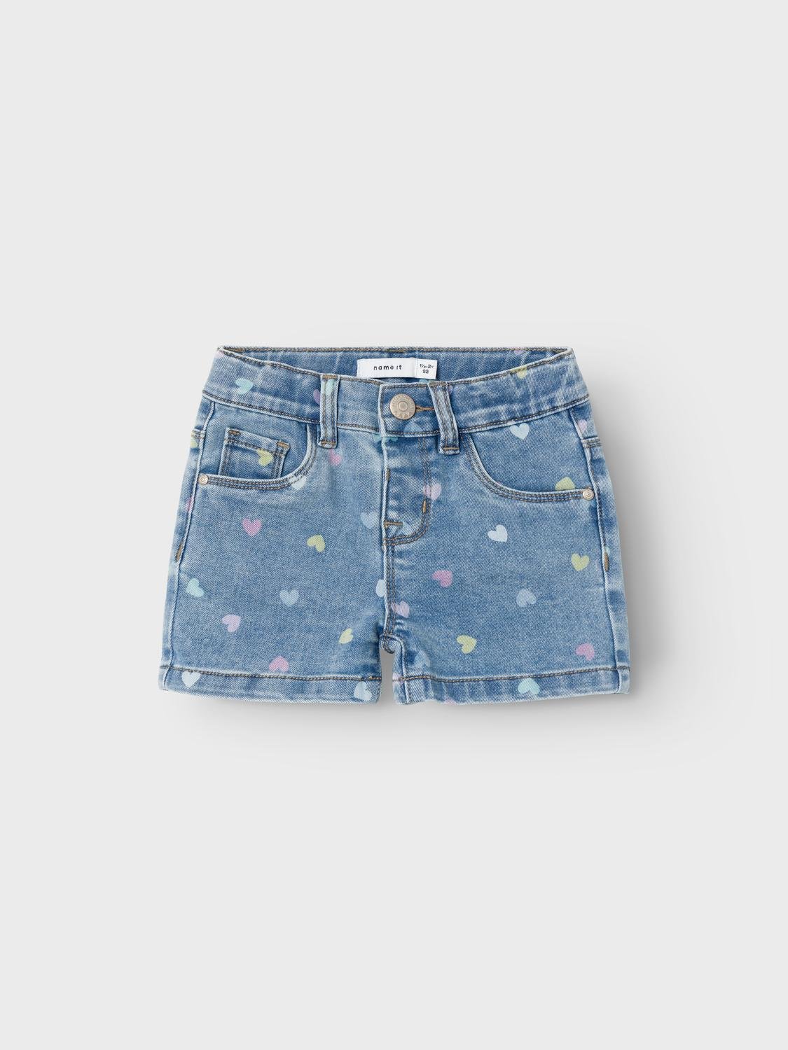 Jeansshorts - shorts denim med hjärtan