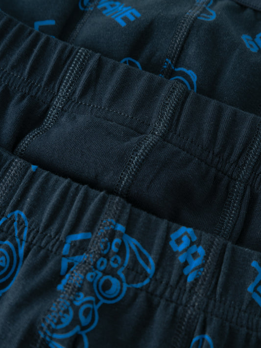 Kalsonger till barn med gaming motiv. Mörkt blå boxershorts till barn.