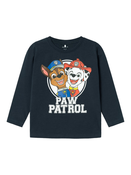 PawPatrol långärmad t-shirt i mörkt blå. Fin hundtröja till liten kille, men passar självklart både flicka och pojke.