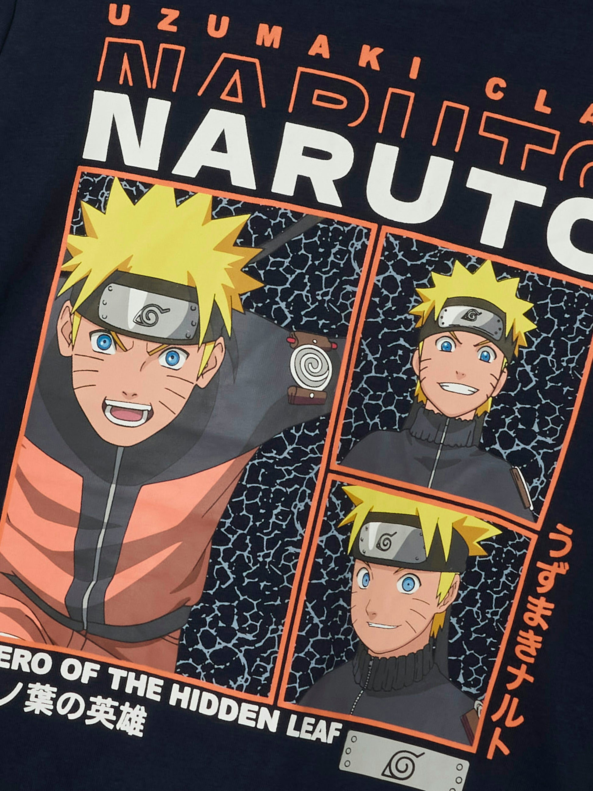 Kortärmad t-shirt till kille, pojke med mangafiguren Naruto. Ge ditt barns garderob en uppdatering med coola toppar perfekta för vardagsbruk och speciella tillfällen. Jersey är ett lätt och stretchigt tyg med en mjuk yta och insida för en bekväm känsla och rörelsefrihet. Naruto Uzumaki är en japansk mangakaraktär, som är en ung ninja under träning. Berättelsen dök ursprungligen upp som en mangaserie och har sedan dess anpassats till media som TV, film, spel och streaming.

T-shirt
Rund hals