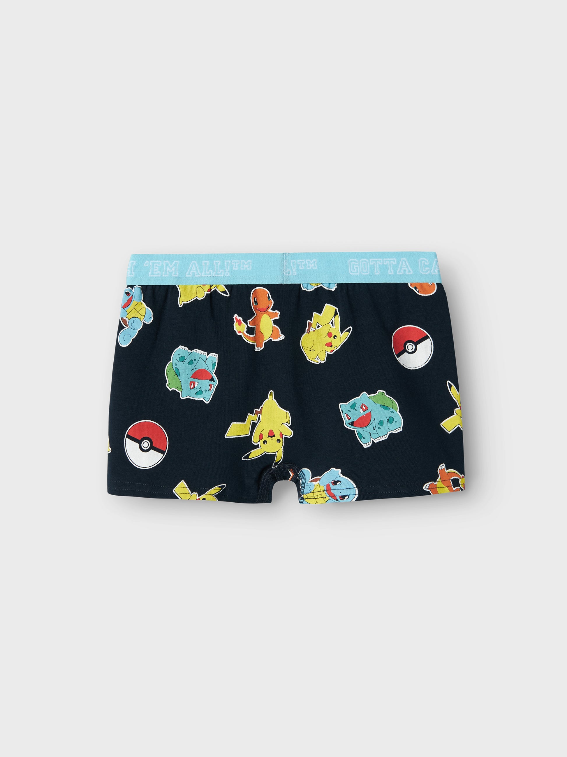 Kalsonger, boxershorts till pojke, kille med motiv av Pokemon. Jersey är ett lätt och stretchigt tyg med en mjuk yta och insida för en bekväm känsla och rörelsefrihet. Pokémon är en av de mest populära och framgångsrika underhållningsserierna i världen, som omfattar videospel, mobilappar, Pokémon Trading Card Game (TCG), animationer och filmer.

Produkttyp: Boxershorts
Extra detaljer: Resår i midjan, 2-pack
Print: Mönster upprepas över hela produktens ytan