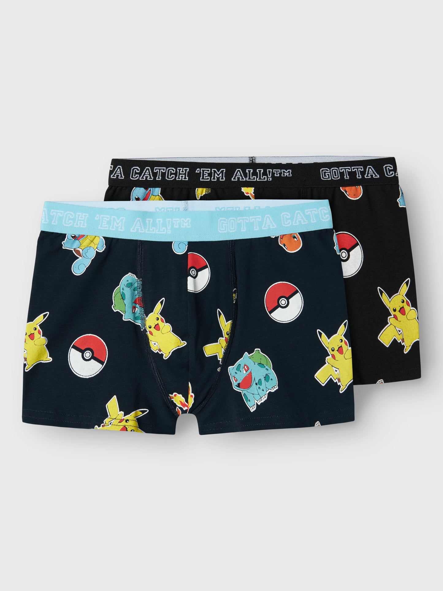 Kalsonger, boxershorts till pojke, kille med motiv av Pokemon. Jersey är ett lätt och stretchigt tyg med en mjuk yta och insida för en bekväm känsla och rörelsefrihet. Pokémon är en av de mest populära och framgångsrika underhållningsserierna i världen, som omfattar videospel, mobilappar, Pokémon Trading Card Game (TCG), animationer och filmer.

Produkttyp: Boxershorts
Extra detaljer: Resår i midjan, 2-pack
Print: Mönster upprepas över hela produktens ytan