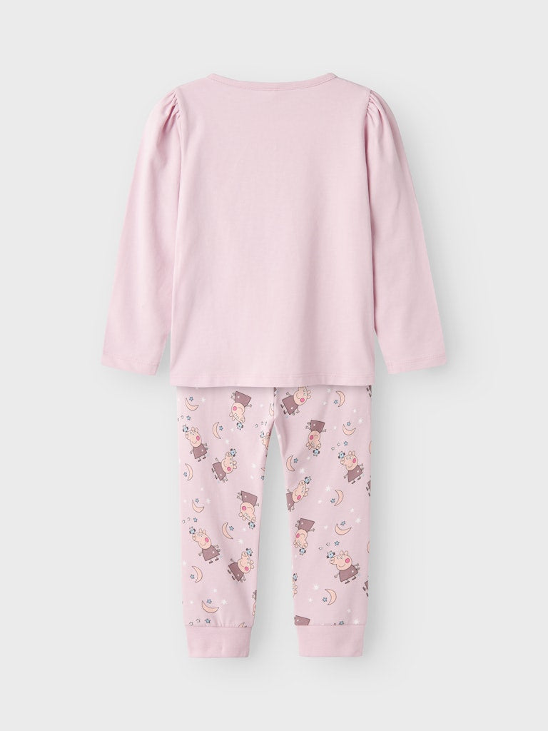 Rosa barn pyjamas med Greta Gris till flicka. Tjej pyjamas med Peppa Pig, mönstrad pyjamas byxa och tröja med tryck på magen. Söt flick pyjamas.
NMFDYRIS PEPPA LS NIGHTSET NOOS CPLG
13239088
