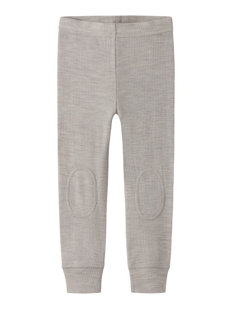 Grå merino ull leggings,  långkalsonger till flicka och pojke. Barn underställ i mjuk skön wool.
NMNWAX WOOL RIB LEGGING NOOS
13242116