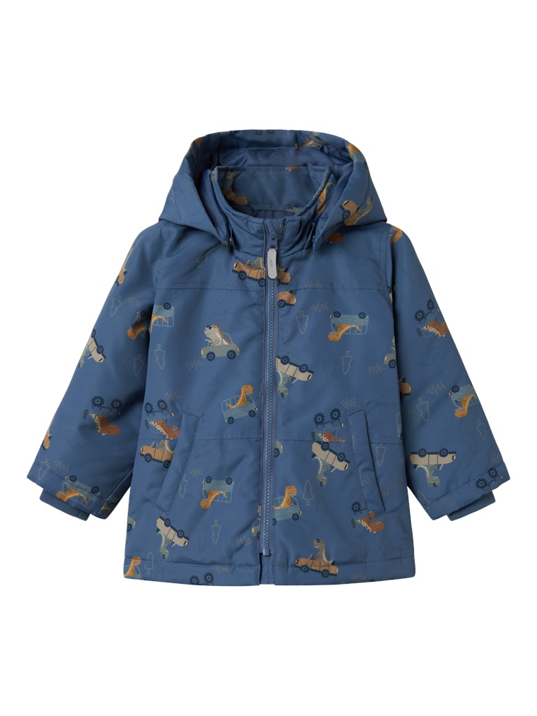 Blå jacka med bilar och dinosaurier till pojke. Barn jacka perfekt för höst och vinter.
NMMMAX PA JACKET AOP NOOS
13242821
