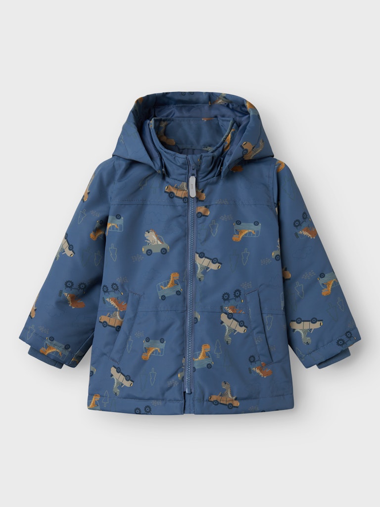 Blå jacka med bilar och dinosaurier till pojke. Barn jacka perfekt för höst och vinter.
NMMMAX PA JACKET AOP NOOS
13242821