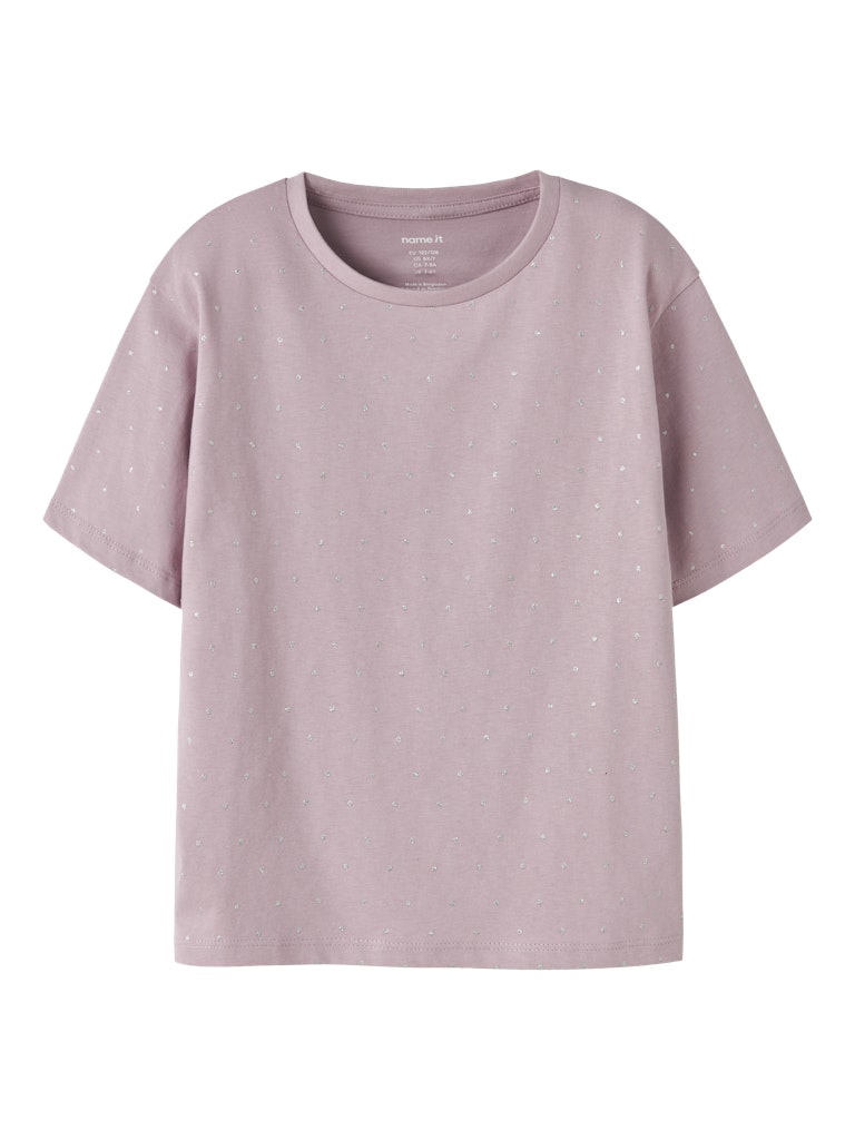 Glitter t-shirt till flicka. Tjej tröja med glittrande prickar framtill. Rosa ekologisk topp från Nameit.
NKFRUAJA SS NREG TOP NOOS
13249376
