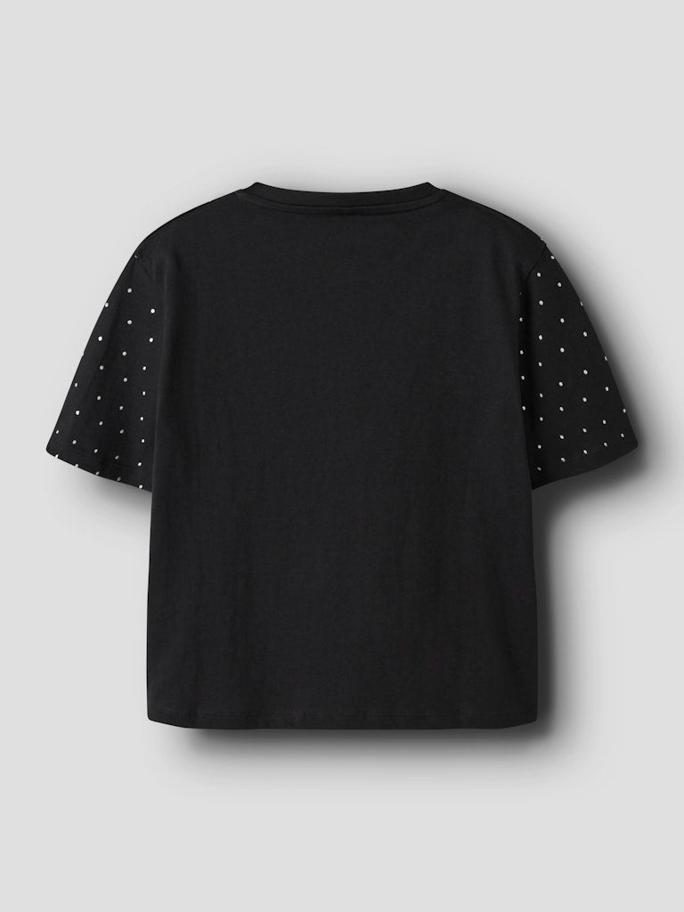 Glitter t-shirt till flicka. Tjej tröja med glittrande prickar framtill. Svart ekologisk topp från Nameit.
NKFRUAJA SS NREG TOP NOOS
13249376