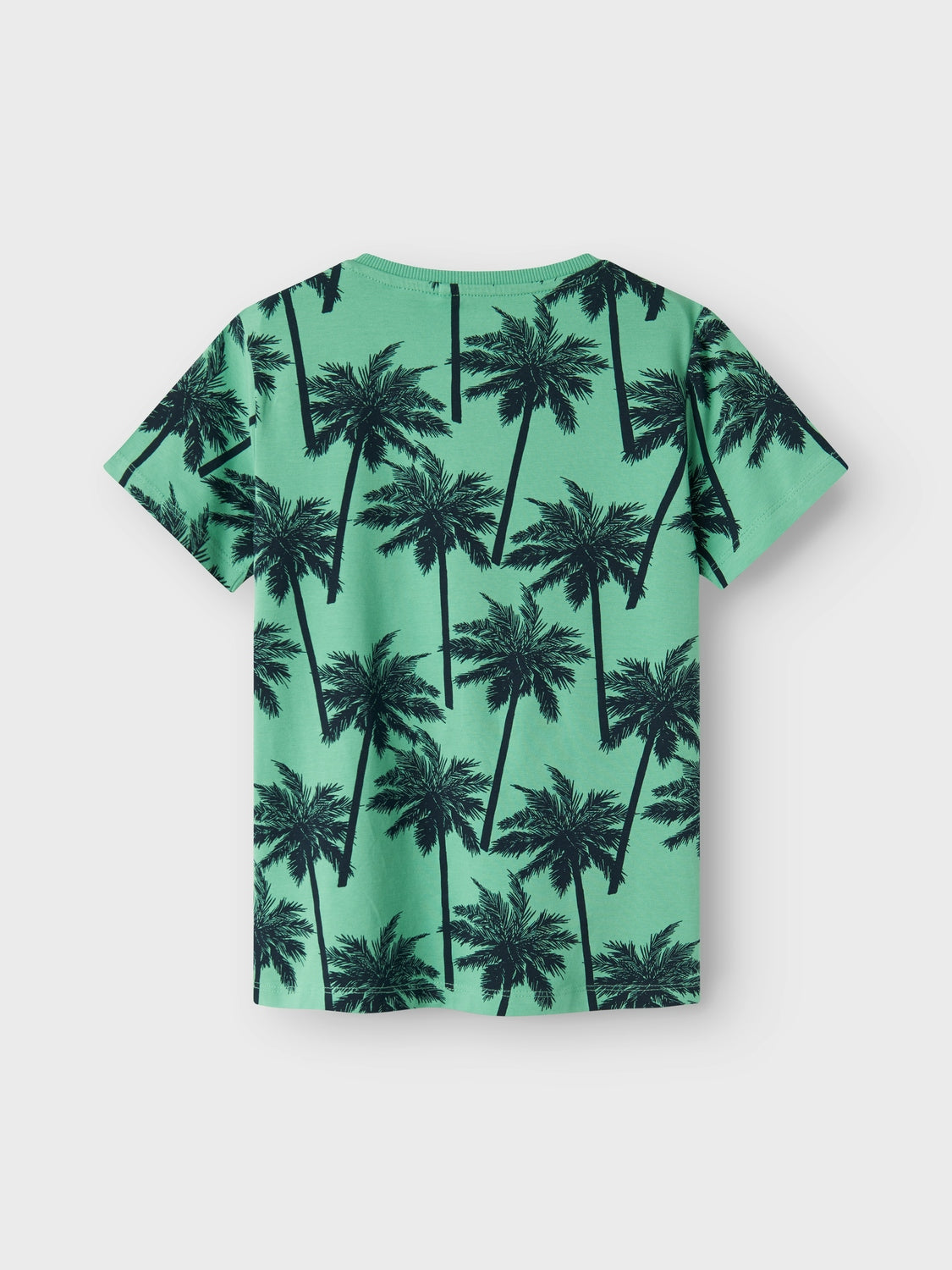 Kortärmad grön t-shirt till killar med print av palmer.