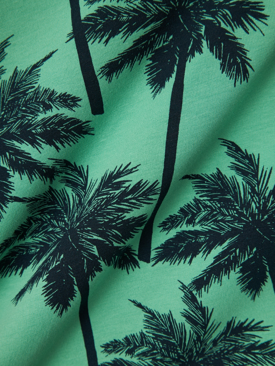 Kortärmad grön t-shirt till killar med print av palmer.