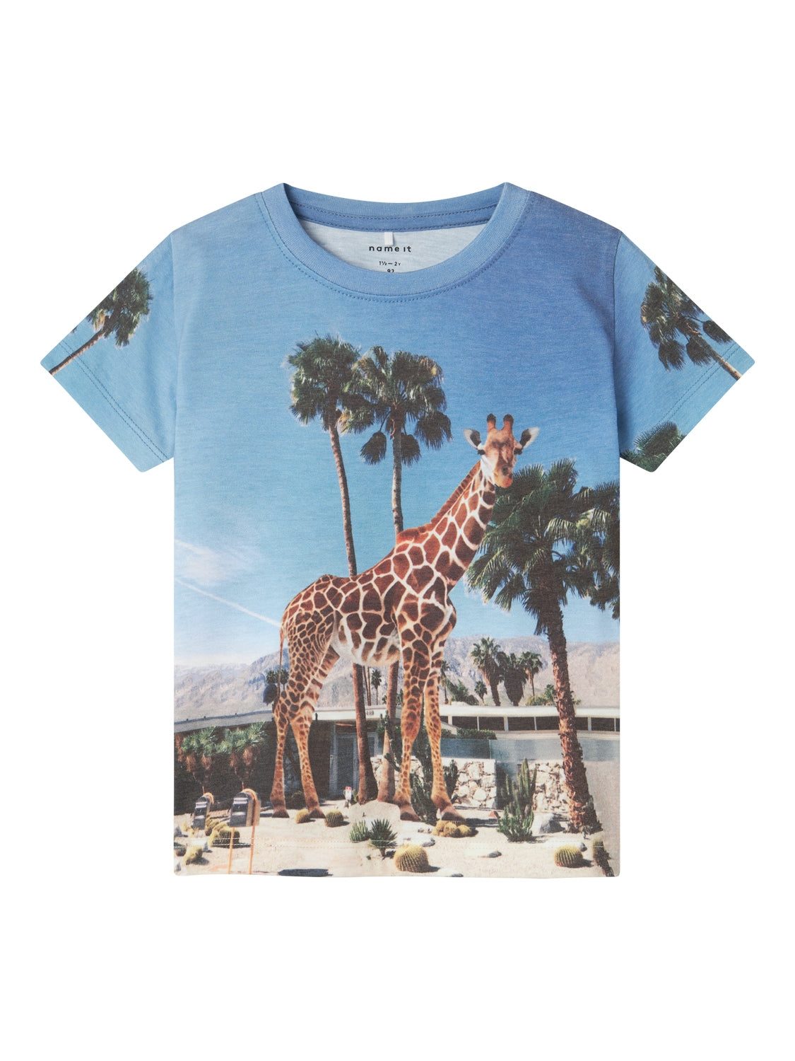 Kortärmad t-shirt med giraff