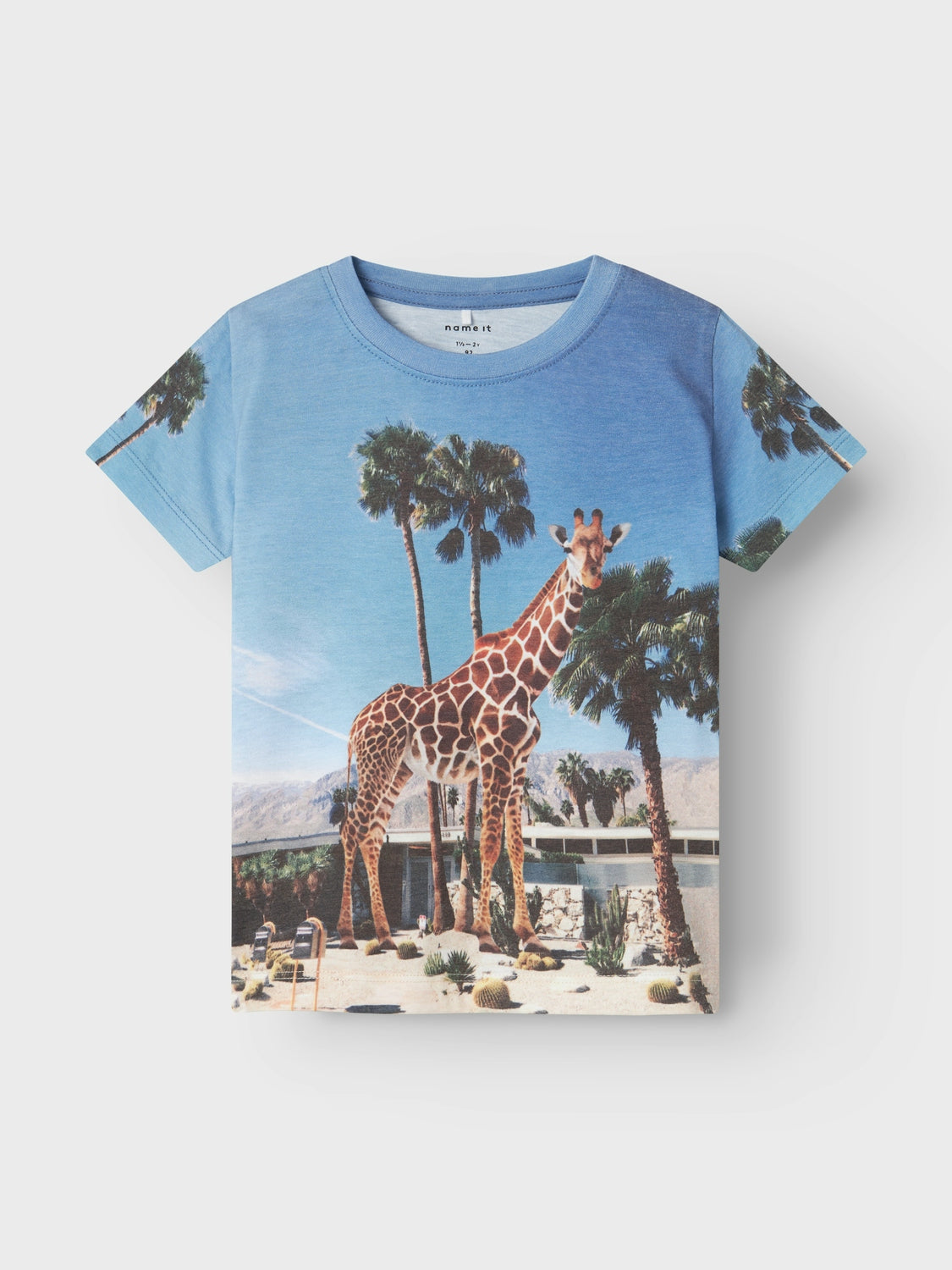 Kortärmad t-shirt med giraff