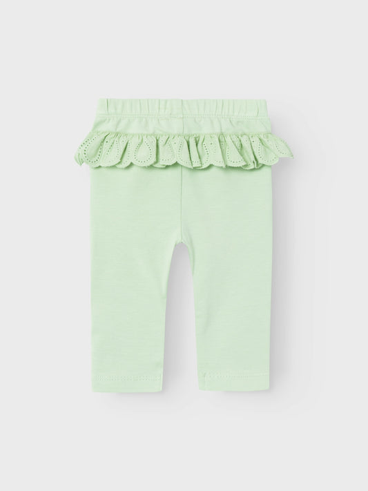 Söt baby byxa i leggings modell med spets på rumpan.