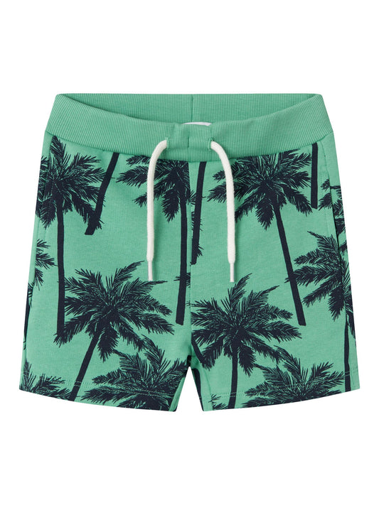 Gröna shorts med palmer till pojkar