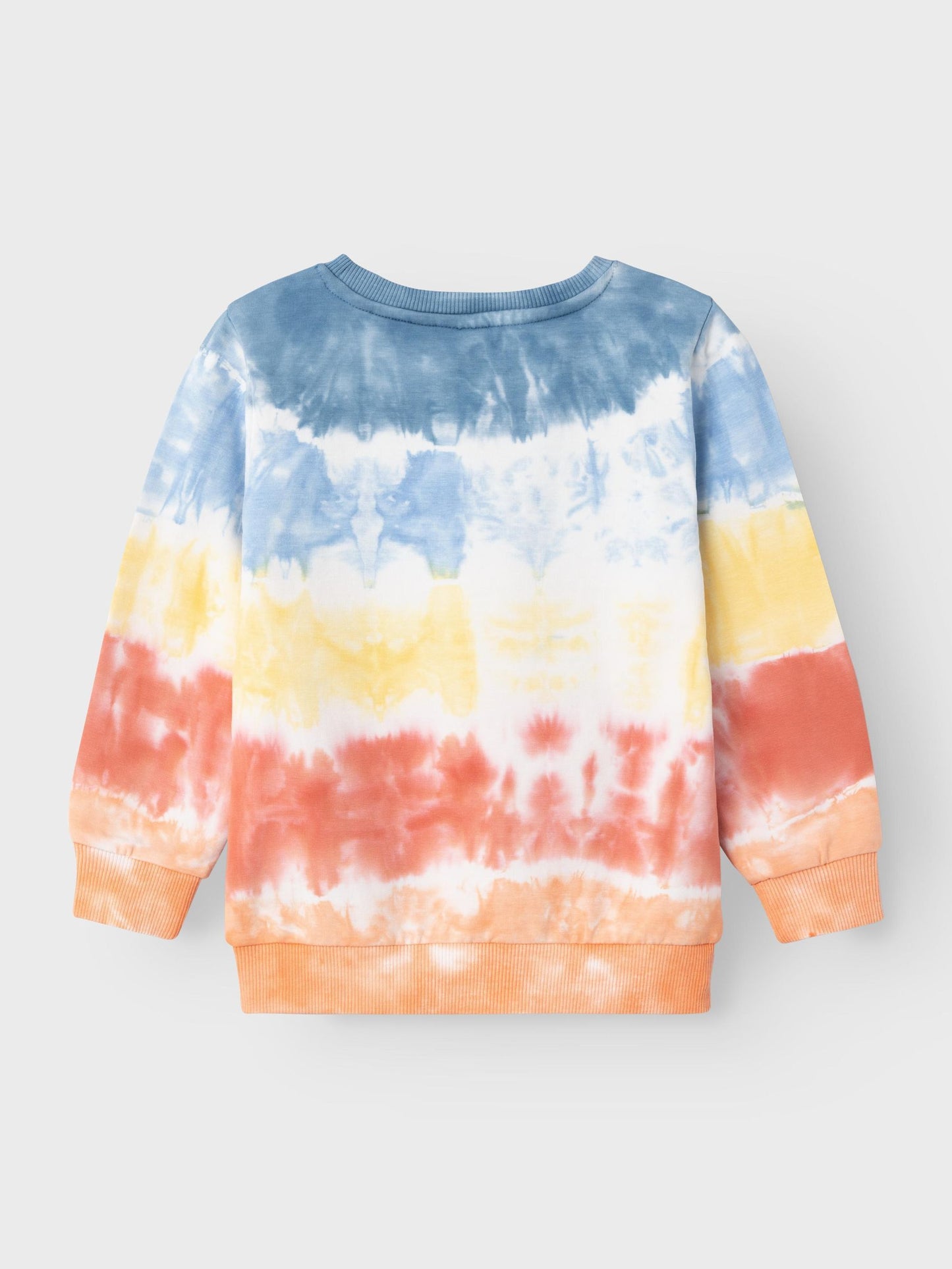 Långärmad sweatshirt tröja i regnbågsfärger. Pojktröja med lång ärm tillverkad av ekologisk bomull.