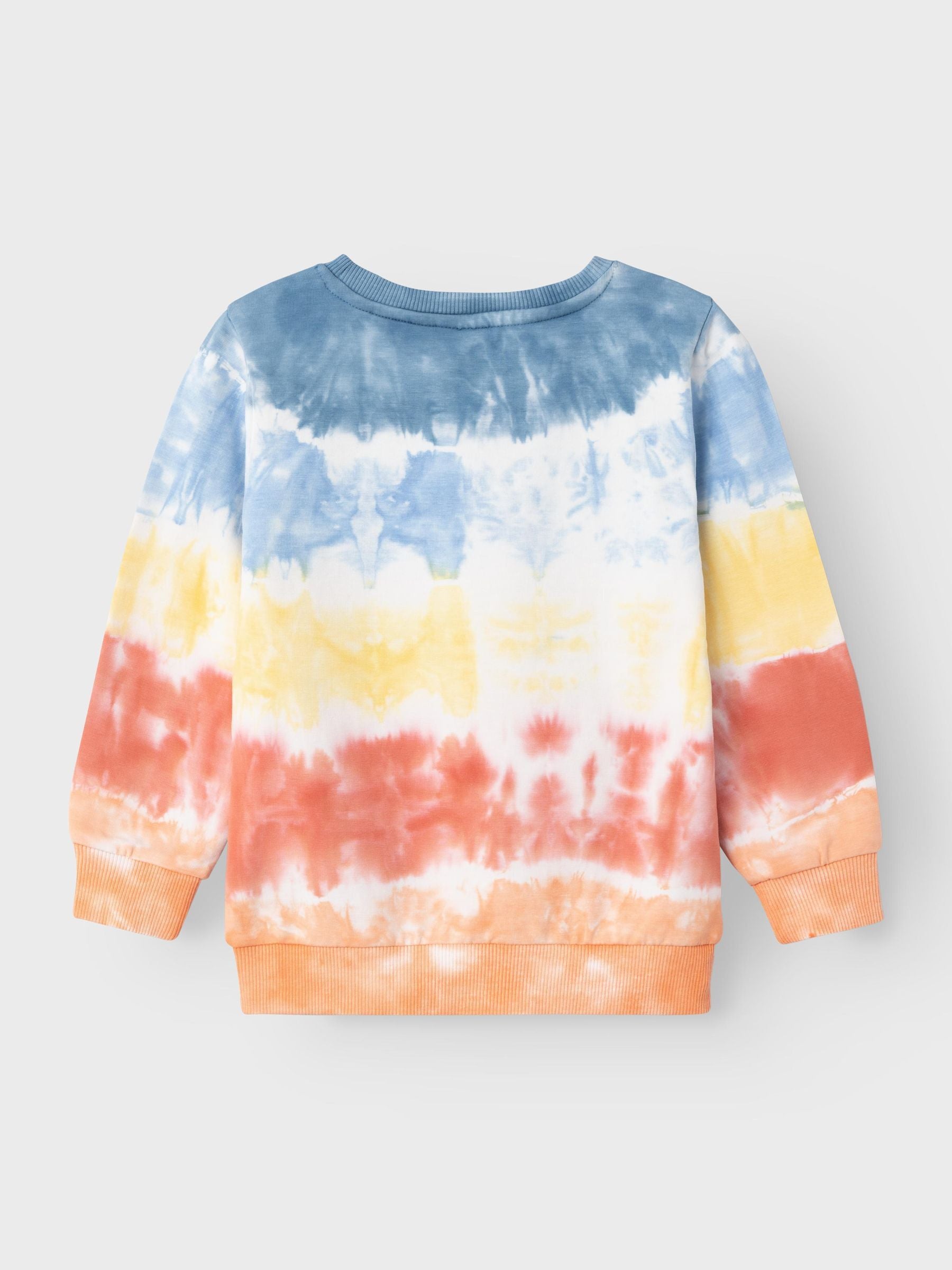 Långärmad sweatshirt tröja i regnbågsfärger. Pojktröja med lång ärm tillverkad av ekologisk bomull.