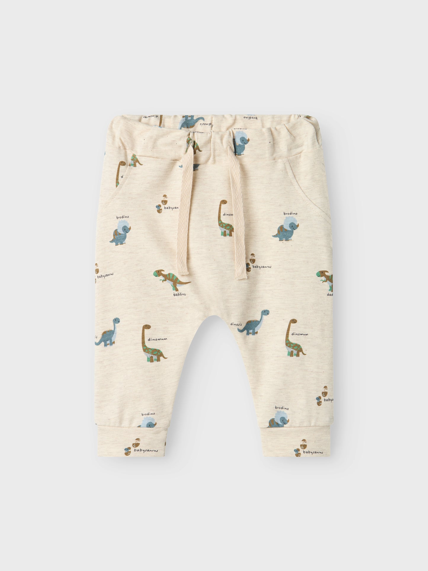 Beige baby byxa med mönster av små dino, dinosaurier. Byxor till bebis pojke, ekologiska babykläder från Name it.
NBMDINOS PANT
13240893