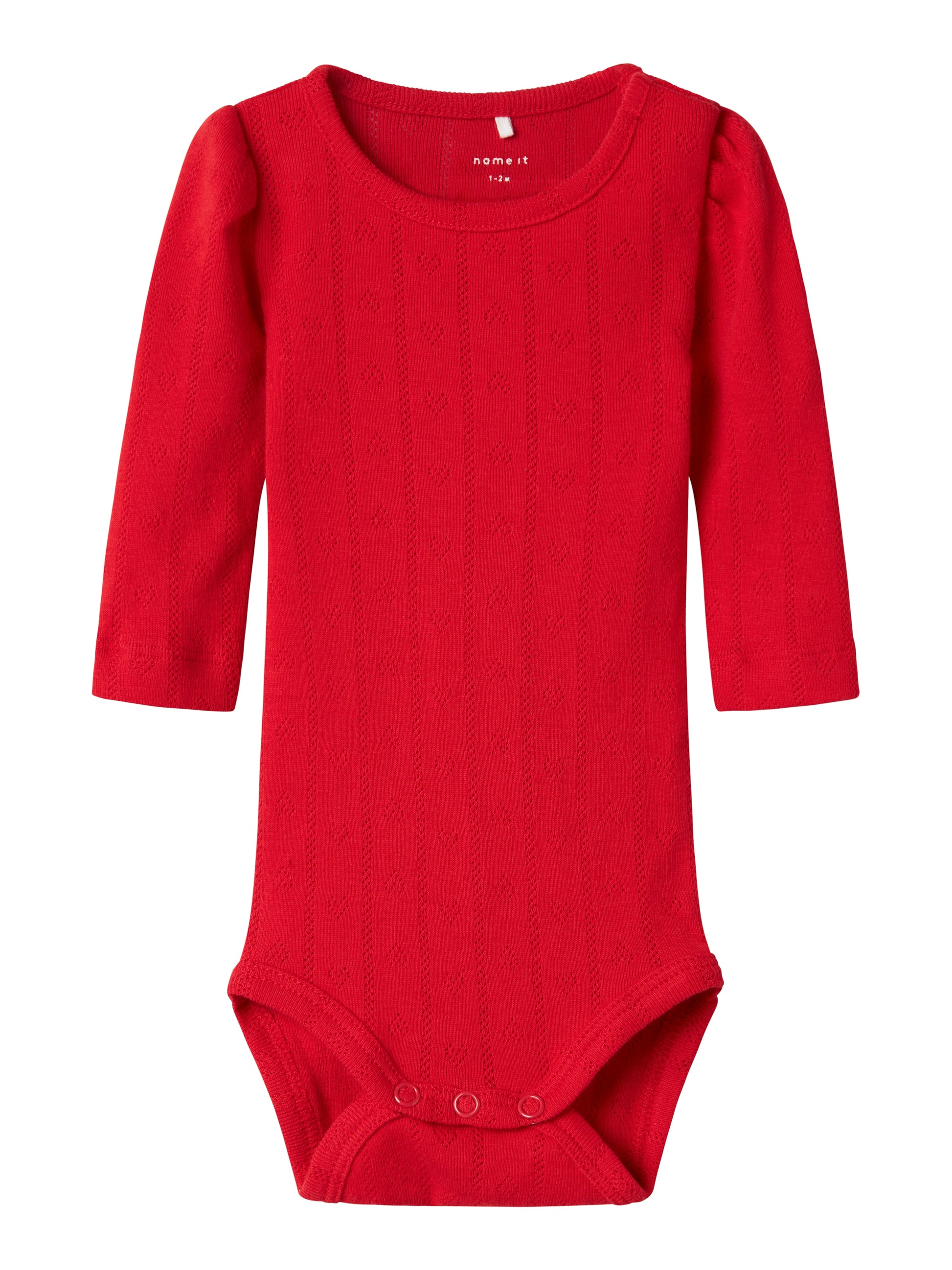 Söt röd baby body med spets och små hjärtan. Bebis bodysuit till flicka. Ekologiska babykläder från Name it.
NBFDAGNES LS BODY
13241089