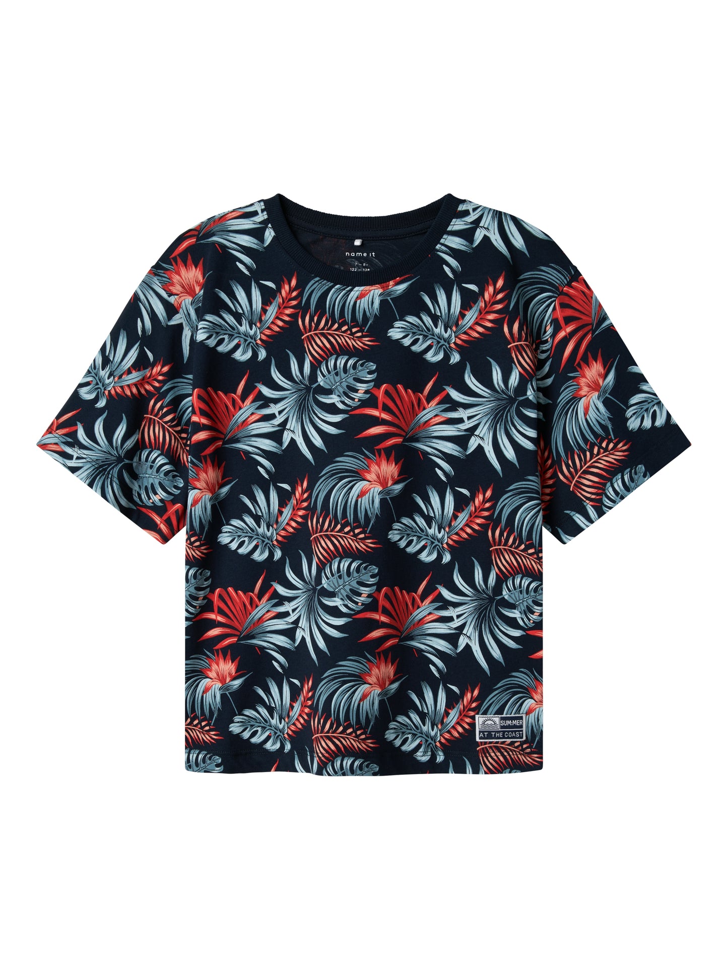 Blommig mönstrad t-shirt hawaii print till pojke, kille barn och ungdom. Ekologiska barnkläder från Name it.
NKMFANGO SS NREG TOP BOX
13241235