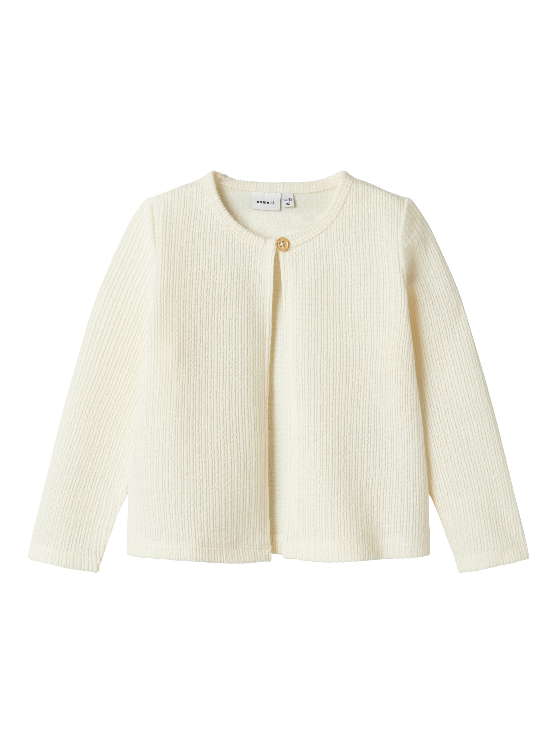 Vit kofta med en knapp till flicka. Ekologiska barnkläder från Name it, Vit cardigan 
NMFFRIJO LS SHORT CARD
13241178