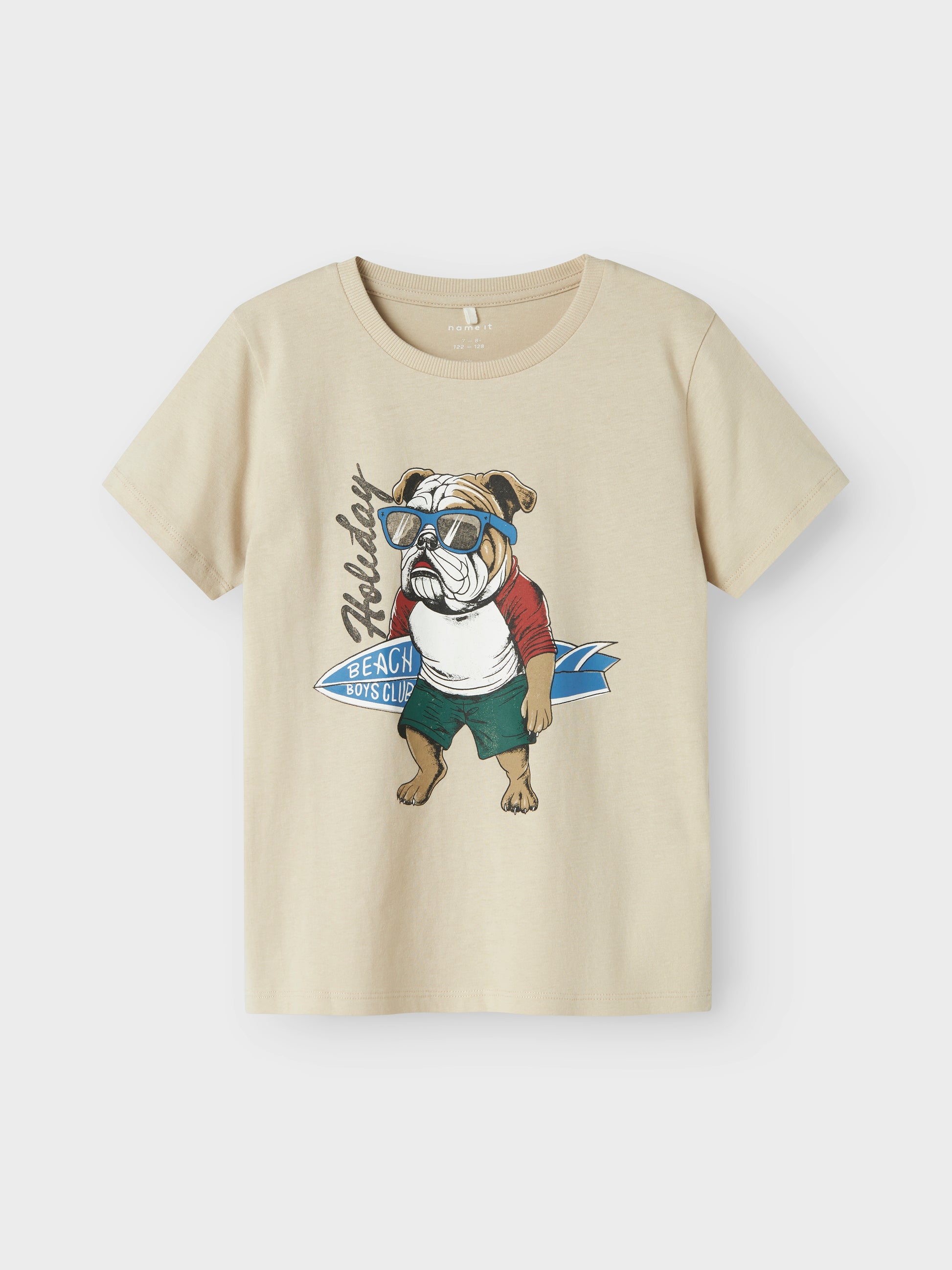 Beige kortärmad t-shirt till pojke, kille. Ekologiska barn kläder från Name it. Hund, surfbräda i roligt print på cool sommar t-shirt.
NKMFULDME SS TOP BOX
13241615