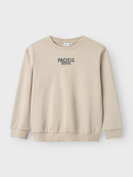 Beige crewn neck tröja med stort snyggt backprint tryck på ryggen. Sweatshirt till kille, pojke från Name it.
NKMFYLIMMO LS NREG SWEAT UNB
13241618