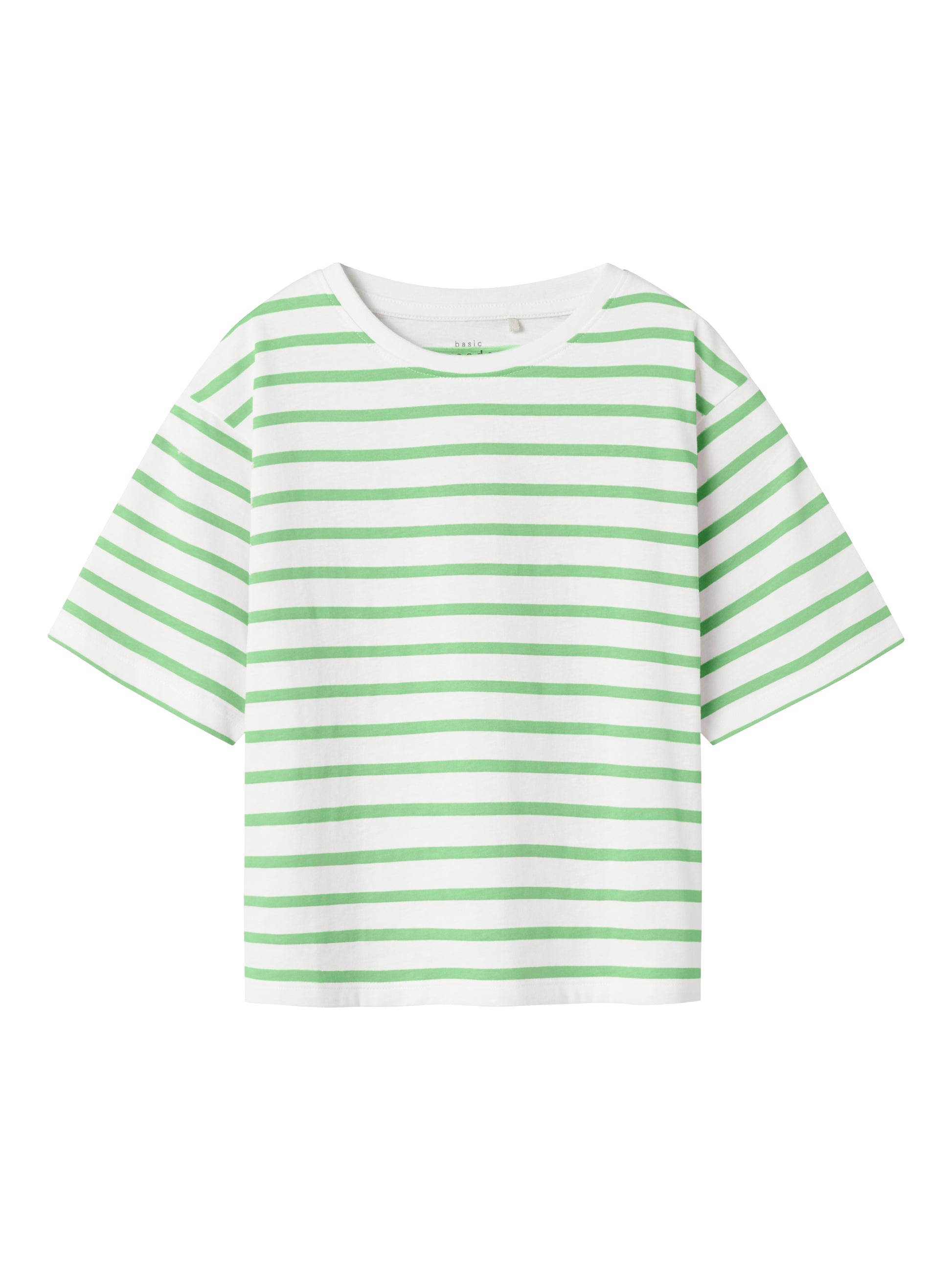 Randig t-shirt boxy topp till flicka, tjej. Barn tröja i grön och vit från Name it.
NKFVITANNI SS SHORT RLX TOP
13241646
