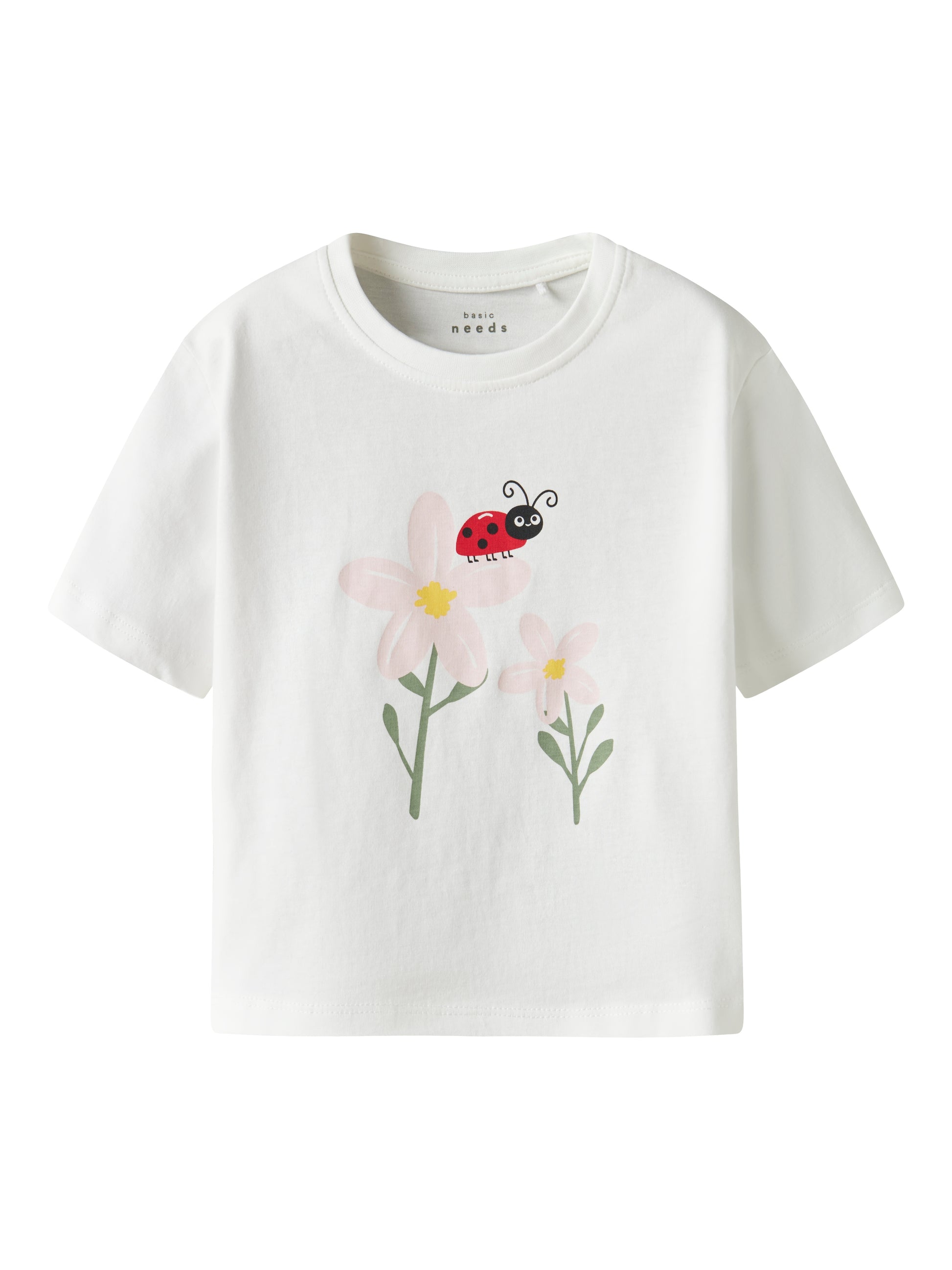 Vit kortärmad t-shirt till flicka. Topp med söt nyckelpiga och blommor på från Name it.
NMFVILINSE SS NREG SHORT TOP
13228157
