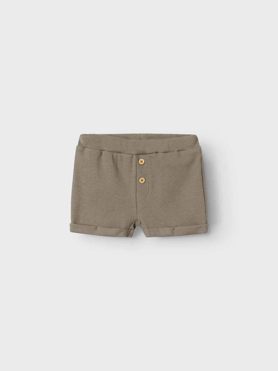 Grå ribbade baby shorts med fram