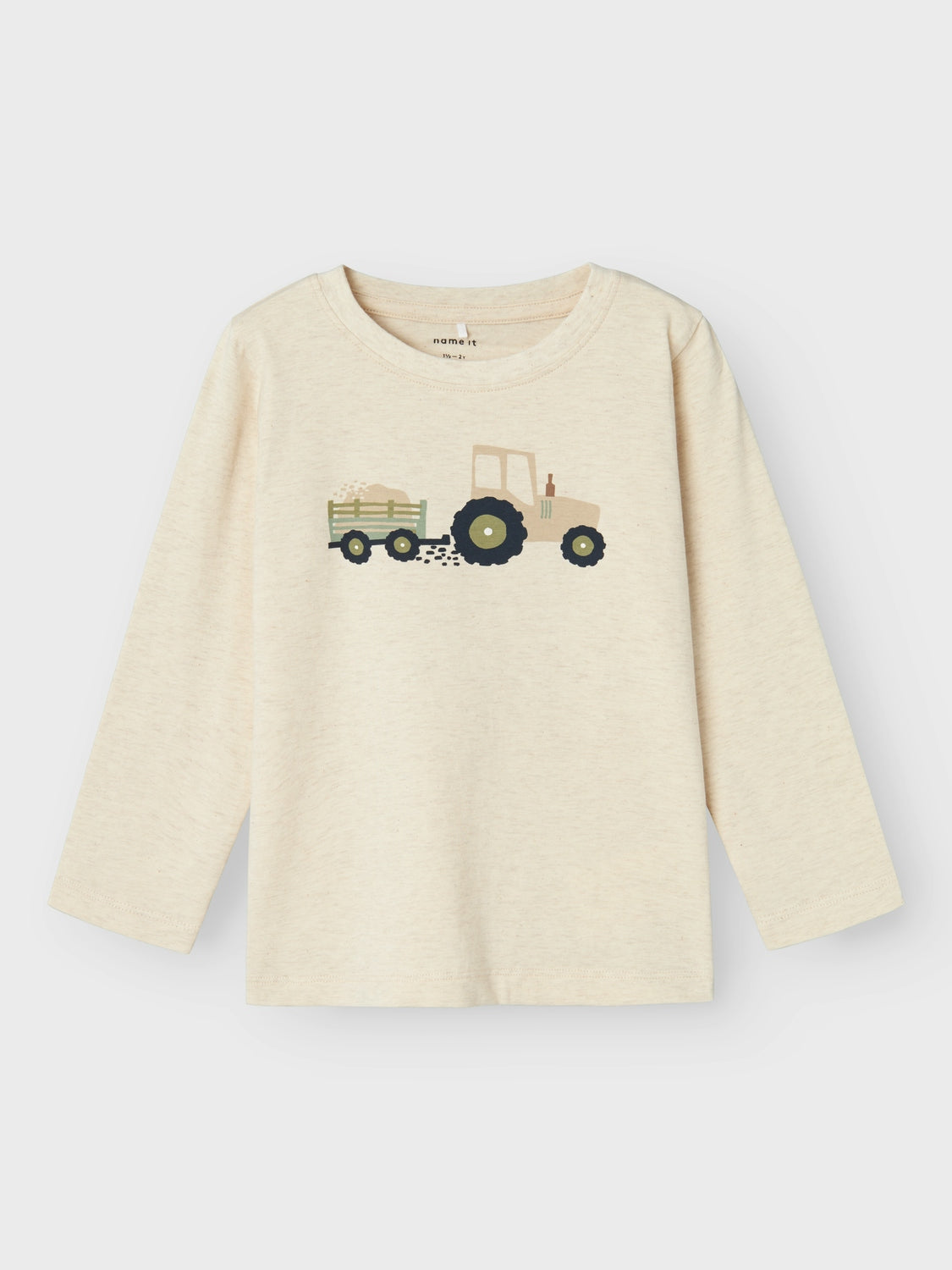 Beige Långärmad t-shirt med traktor