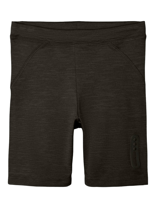 Cykelbyxor träningskläder, bikershorts i svart grå melerat.