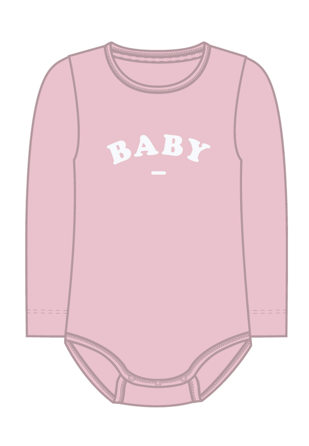 Superfin rosa body med texten baby på bröstet. en villha bodysuit för din lilla bebis.