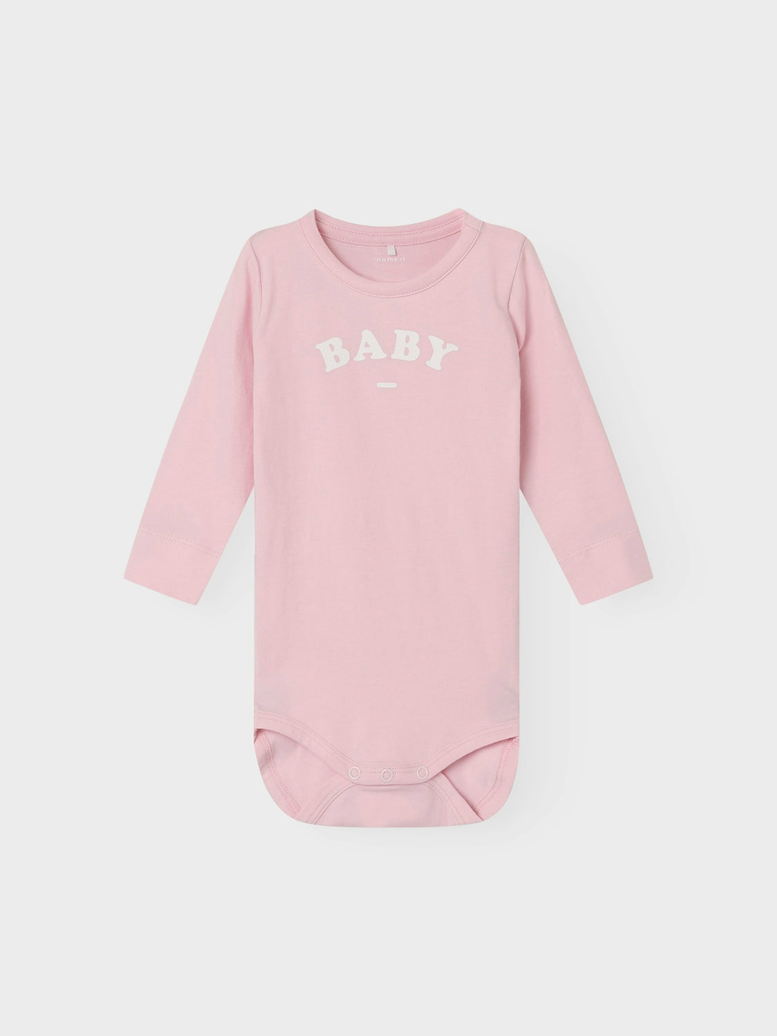 Superfin rosa body med texten baby på bröstet. en villha bodysuit för din lilla bebis.