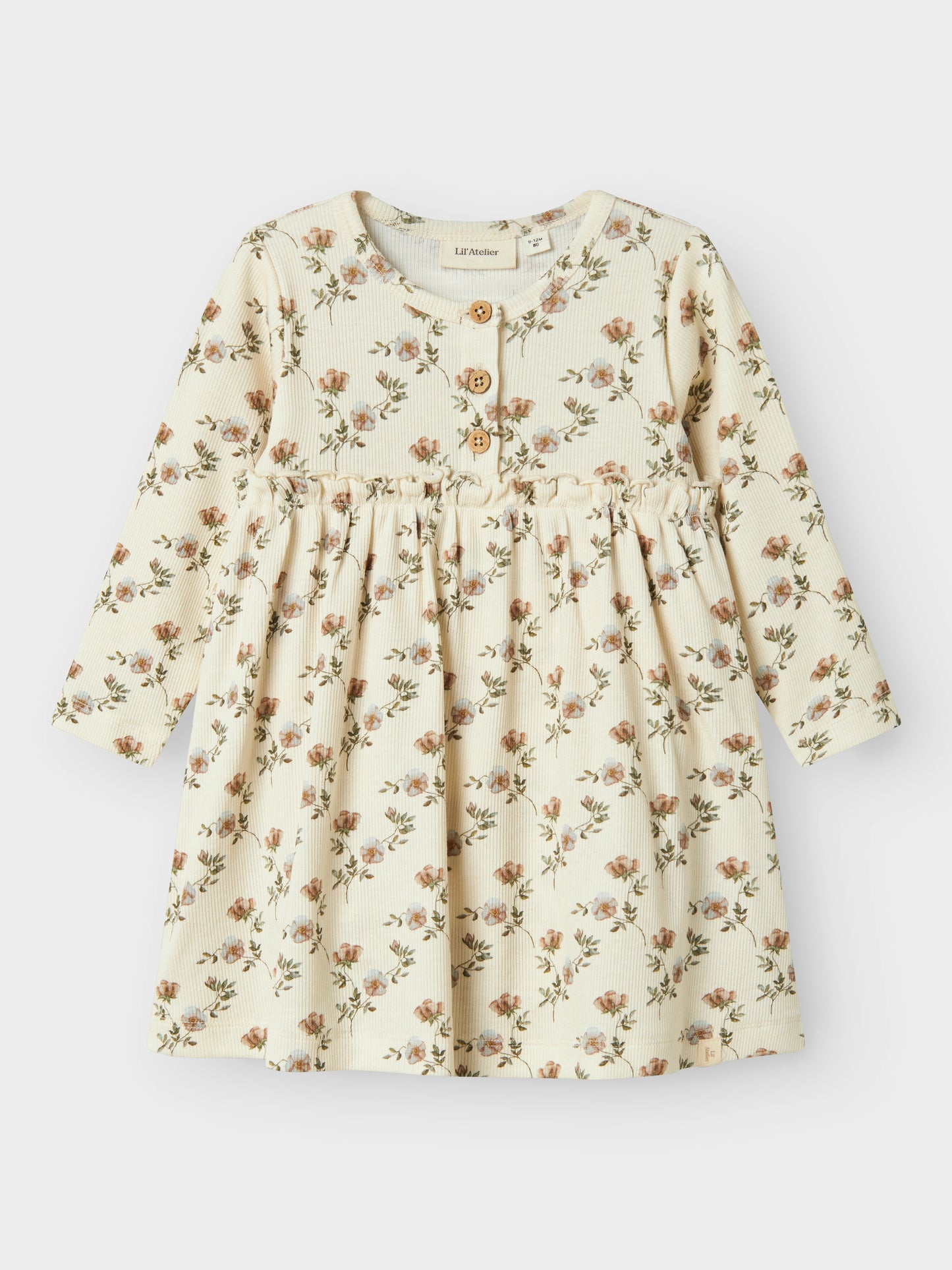 Ribbad baby klänning med blommor till liten flicka. Bebis klänning från Lil' Atelier som gör ekologiska babykläder. Fin natur vit klänning i ribbad kvalitet.
NBFGAVO ENS LS BODY DRESS LIL
13238242