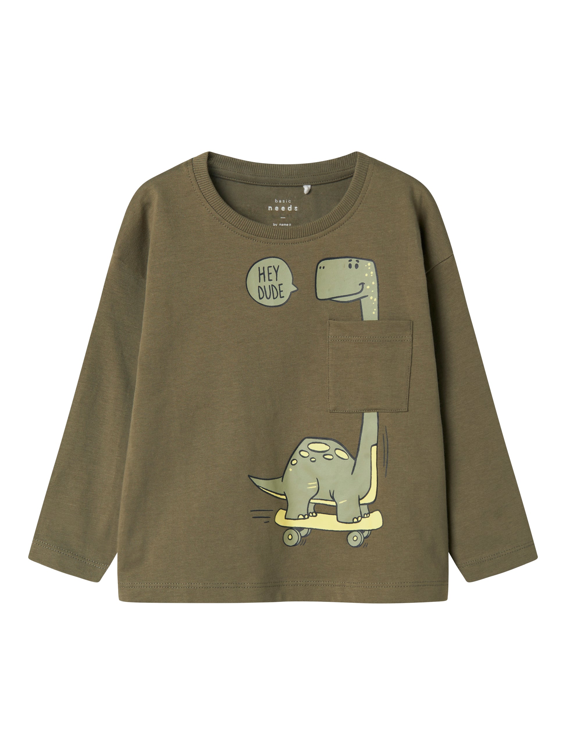 Grön långärmad t-shirt till pojke. Tröja med dinosaurie till kille. 
NMMVILIAN LS RLX TOP
13238183