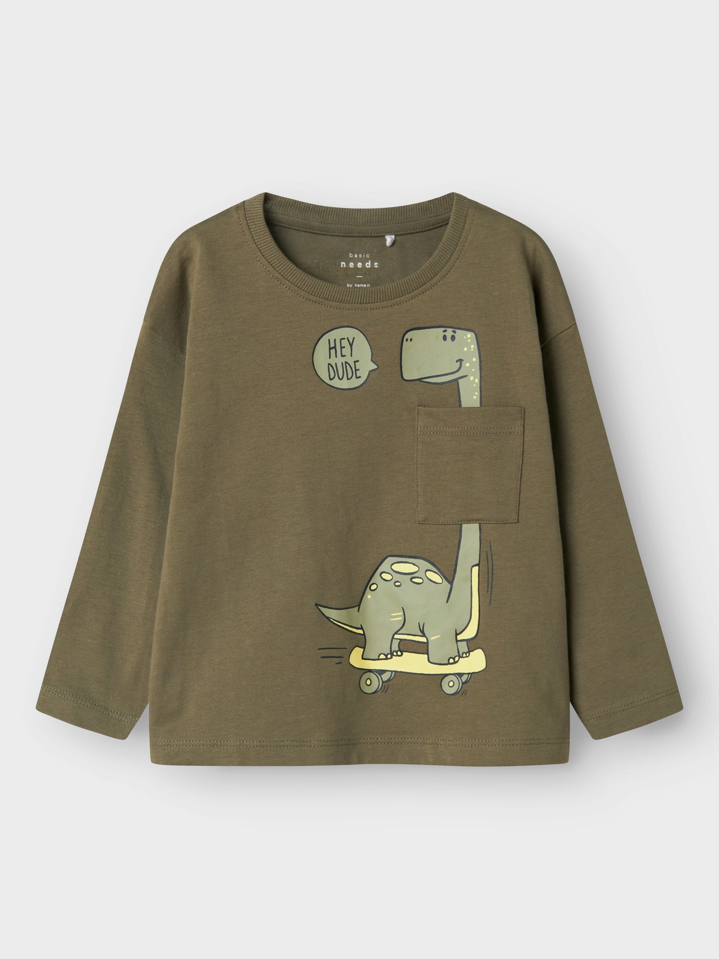 Grön långärmad t-shirt till pojke. Tröja med dinosaurie till kille. 
NMMVILIAN LS RLX TOP
13238183