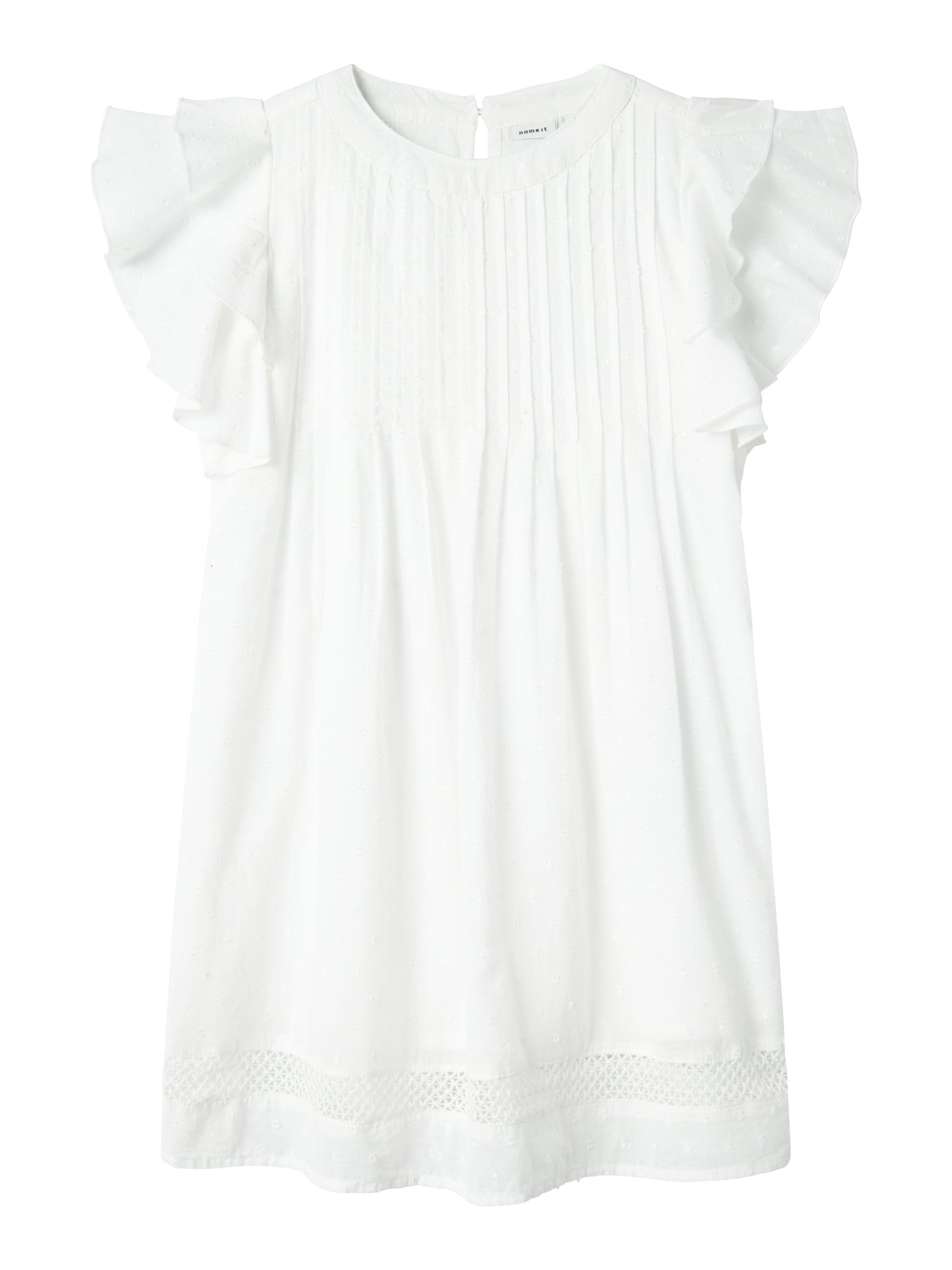 Vacker vit sommar klänning till flicka. Spets och volanger klänning till skolavslutning, examen och midsommar. Sval, skön bomullsklänning till tjej från Name it.
NKFFARIDE SS DRESS NOOS
13240423