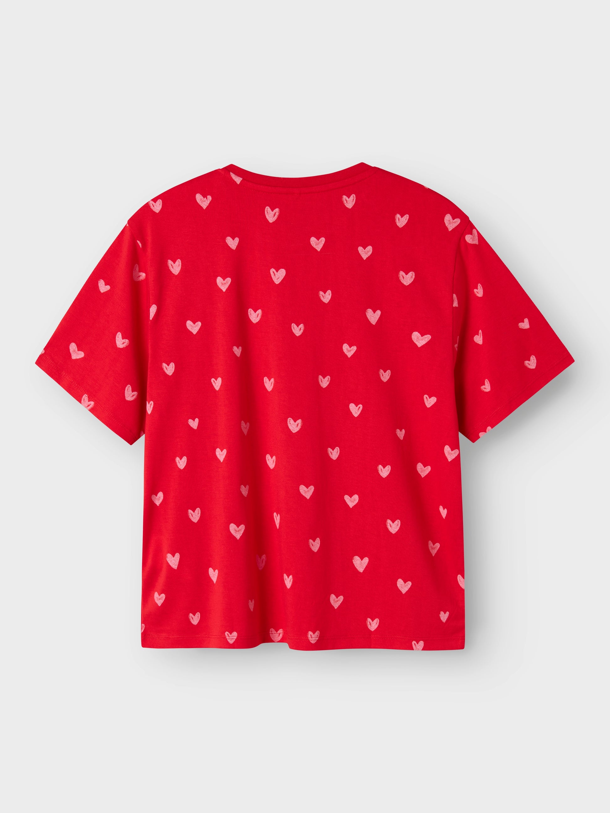 Röd kortärmad topp med hjärtan på till flicka. Tjej t-shirt i skön viscose från Name it.
NKFFARSO SS NREG TOP
13240889