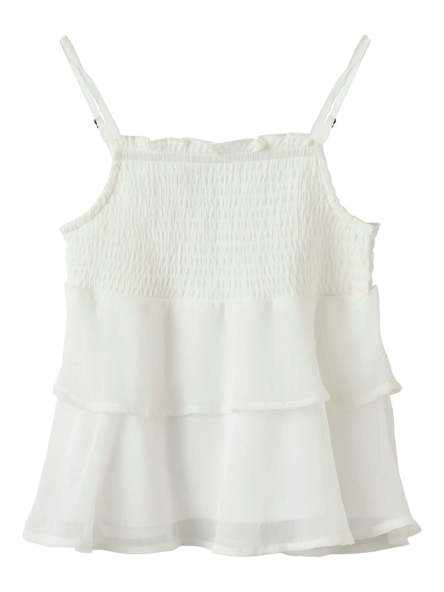 Vitt linne med smala axelband till tjej. Volanger linne till flicka perfekt för stunder att vara finklädd, midsommar, skolavslutningskläder och examen från Name it.
NKFFEDOLINA STRAP TOP
13246660